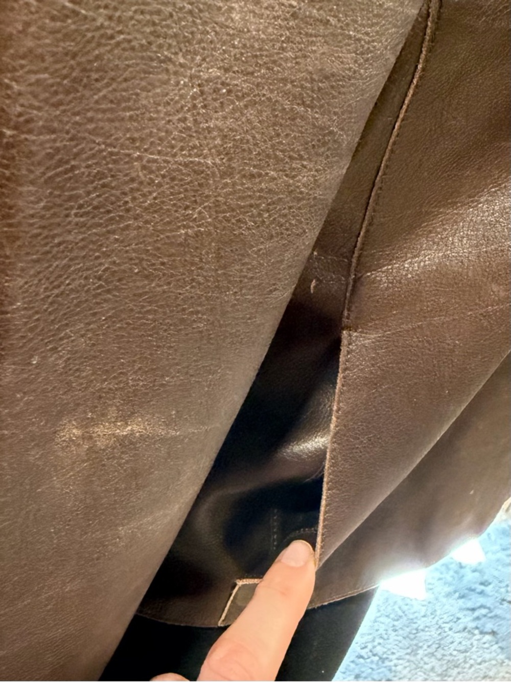 Calvin Klein Brown Leather Fitted Zip-Front Jacket - Picture 7 of 12